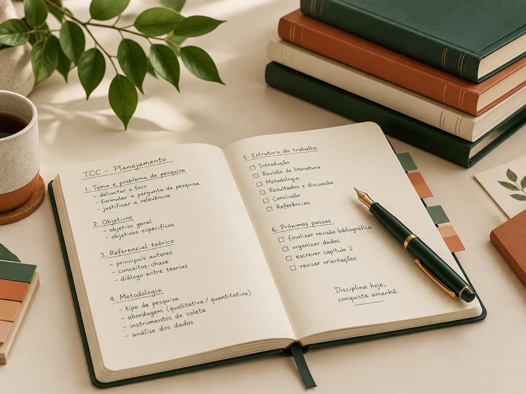 Caderno de planejamento para trabalho de conclusão de curso